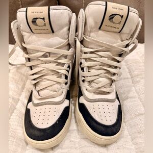 Coach White and black distressed sneakers